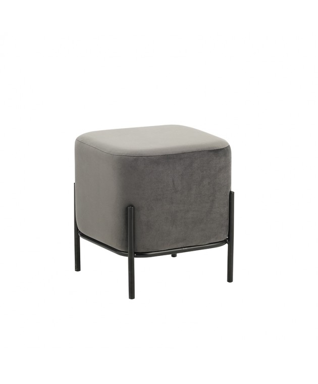 BELLA/S ΣΚΑΜΠΟ GREY VELVET ΥΦΑΣΜΑ 36X36Χ38εκ. Σκαμπώ / Πουφ