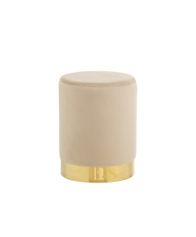 LINDA/S ΣΚΑΜΠΟ BEIGE VELVET ΥΦΑΣΜΑ Φ.34Χ42εκ. Σκαμπώ / Πουφ