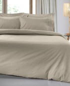 Σεντόνι \"Easy Iron\" με λάστιχο Color Plus Taupe 180x200 King Size