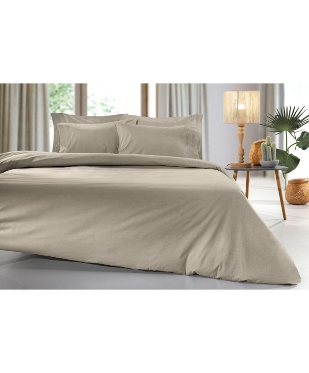 Σεντόνι \"Easy Iron\" με λάστιχο Color Plus Taupe 180x200 King Size
