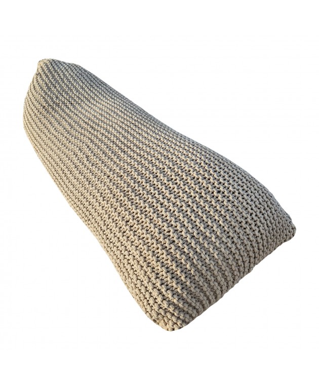 Πουφ Macrame ΚΟΜΒΟΣ με εσωτερικη γέμιση 80x200x45 Beige Σκαμπώ / Πουφ