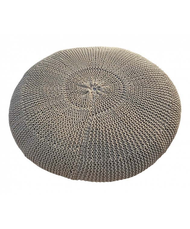 Πουφ Macrame ΚΟΜΒΟΣ με εσωτερικη γέμιση 200x200x50 Beige Σκαμπώ / Πουφ