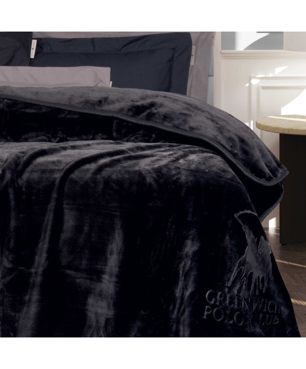 GREENWICH POLO CLUB ΚΟΥΒΕΡΤΑ VELOUR ΥΠΕΡΔΙΠΛH 3440 ΜΑΥΡΟ 220Χ240 Κουβέρτες Βελουτέ Υπέρδιπλες