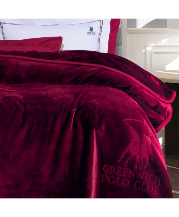 GREENWICH POLO CLUB ΚΟΥΒΕΡΤΑ VELOUR ΥΠΕΡΔΙΠΛH 3438 ΜΠΟΡΝΤΩ 220Χ240 Κουβέρτες Βελουτέ Υπέρδιπλες