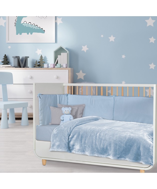 DAS BABY ΚΟΥΒΕΡΤΑ VELOUR 80X110 RELAX 1344 ΓΑΛΑΖΙΟ Βελουτέ Κουβέρτες