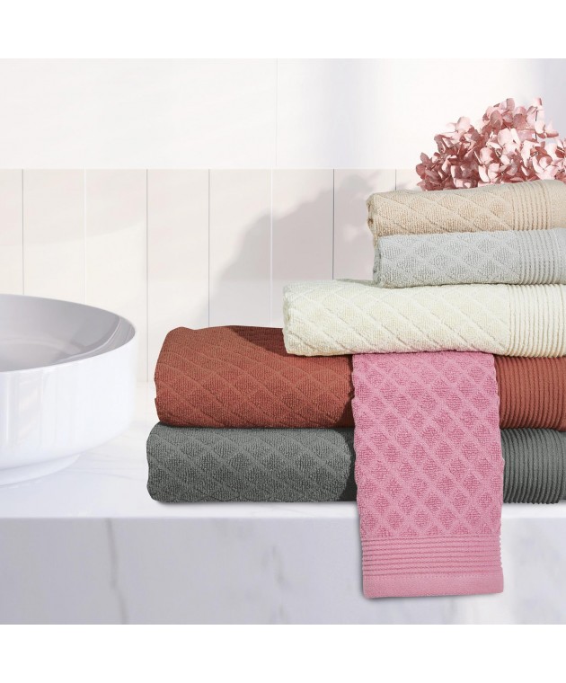 DAS HOME ΣΕΤ ΠΕΤΣΕΤΕΣ 3ΤΕΜΑΧΙΩΝ BEST 0689 ΡΟΖ Σετ πετσέτες Mπάνιου