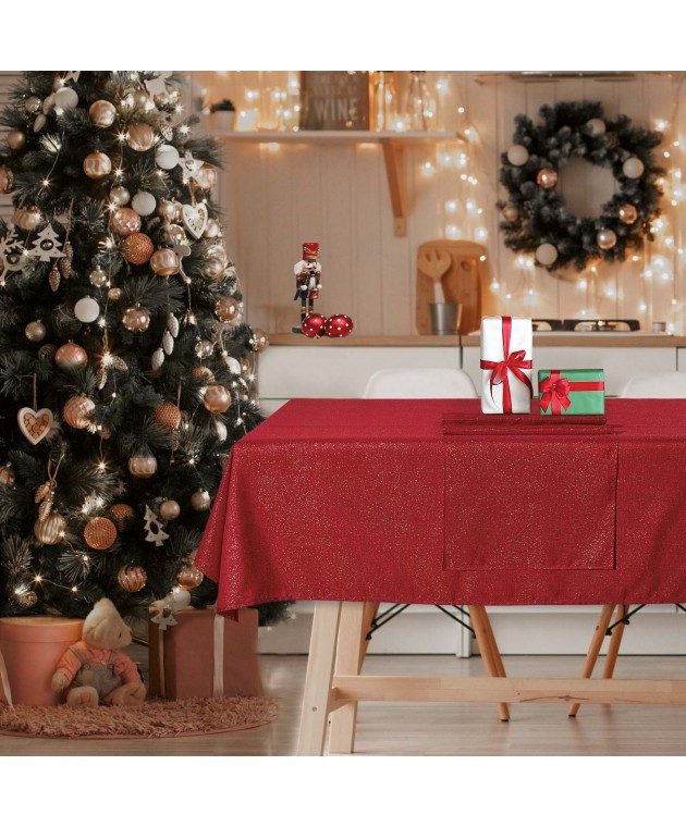 DAS HOME CHRISTMAS RUNNER 45Χ140 0716 ΚΟΚΚΙΝΟ, ΧΡΥΣΟ Ράνερ - Σουπλά Χριστουγεννιάτικα