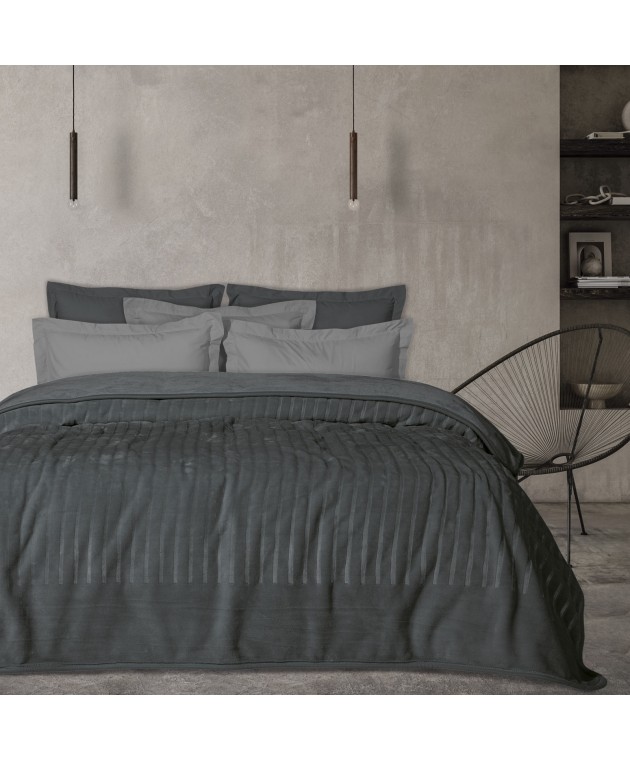 DAS HOME ΚΟΥΒΕΡΤΑ VELOUR ΥΠΕΡΔΙΠΛΗ 1349 ΓΡΑΦΙΤΗΣ 220Χ240 Κουβέρτες Βελουτέ Υπέρδιπλες