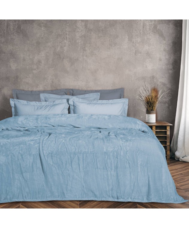 DAS HOME ΚΟΥΒΕΡΤΑ VELOUR ΥΠΕΡΔΙΠΛΗ 1344 ΓΑΛΑΖΙΟ 220Χ240 Κουβέρτες Βελουτέ Υπέρδιπλες
