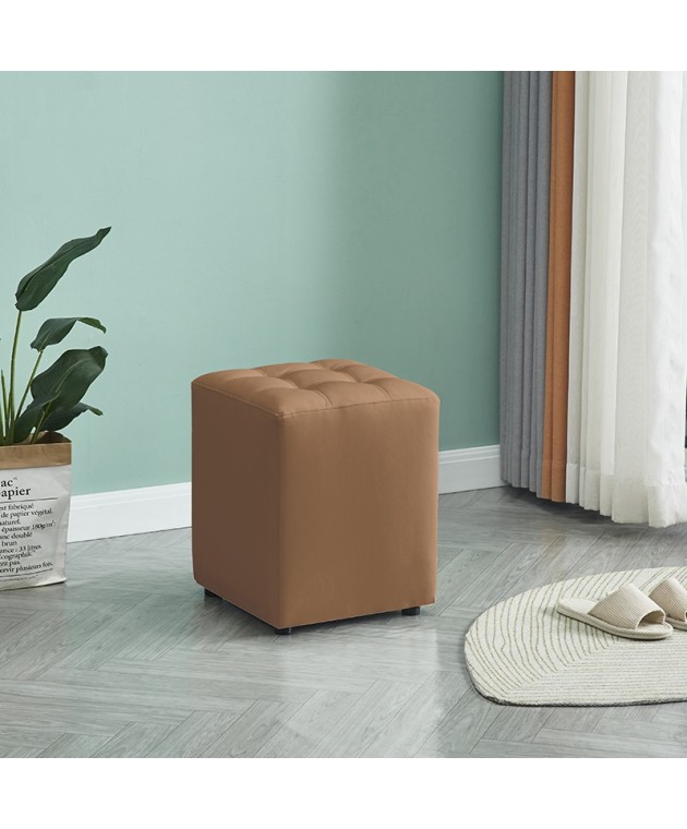 CUBE CAPPUCCINO PU ΣΚΑΜΠΟ 35X35X42εκ. Σκαμπώ / Πουφ