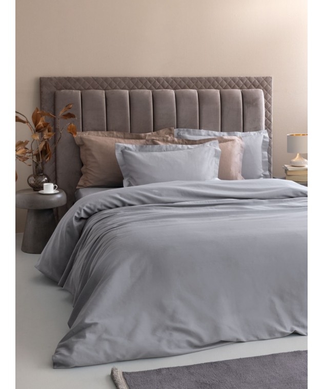Σετ Υπέρδιπλα Σεντόνια 240x270 Posh Sateen GREY Σεντόνια Υπέρδιπλα