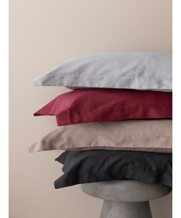 Ζεύγος Μαξιλαροθήκες Oxford 52x75 Posh Sateen TAUPE Μαξιλαροθήκες Μονόχρωμες