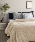 Κουβέρτα Fleece 160x220 ASTER CREME CREME Κουβέρτες Fleece Μονές
