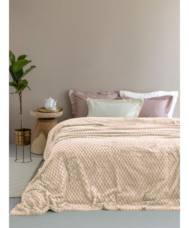 Κουβέρτα Fleece 160x220 ASTER CREME CREME Κουβέρτες Fleece Μονές