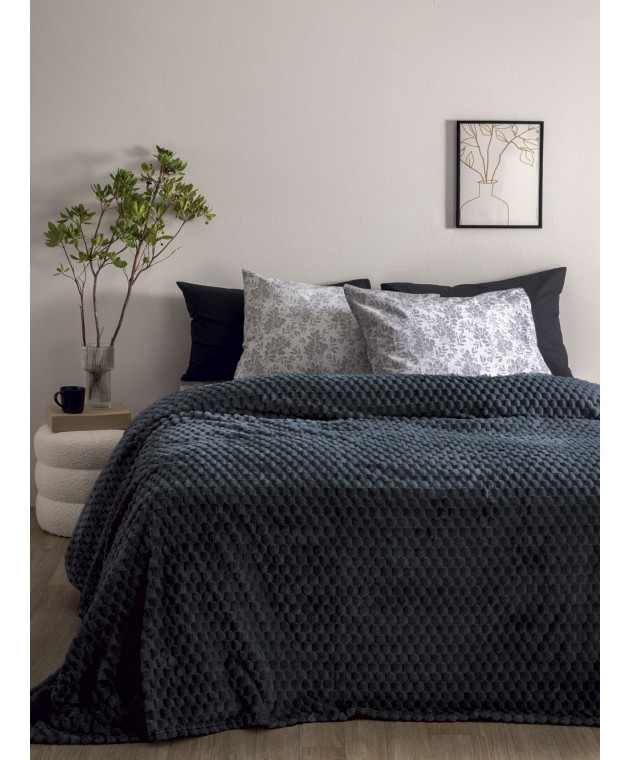 Κουβέρτα Fleece 160x220 ASTER GREY  Κουβέρτες Fleece Μονές
