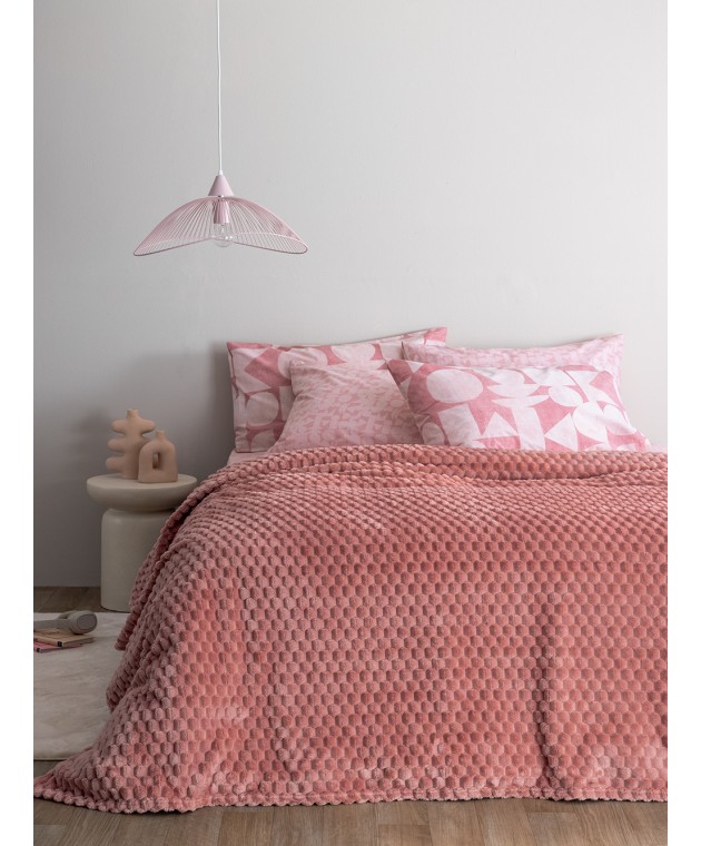 Κουβέρτα Fleece 220x240 ASTER ROSE  Κουβέρτες Fleece Υπέρδιπλες