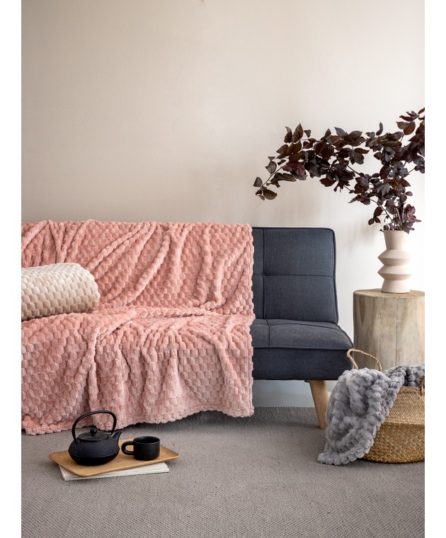 Κουβέρτα Fleece 220x240 ASTER ROSE  Κουβέρτες Fleece Υπέρδιπλες