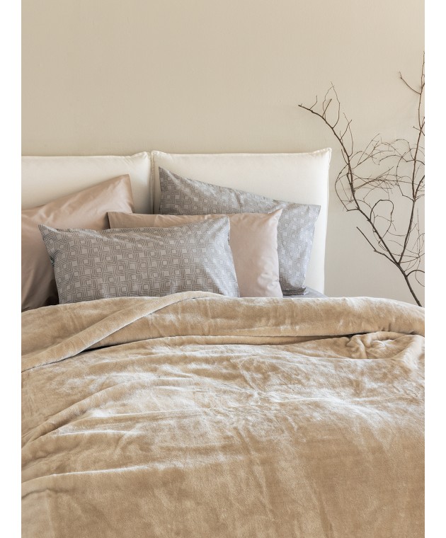 Κουβέρτα Βελουτέ 220x240 DREAM VELOUR/3 SANDY Κουβέρτες Βελουτέ Υπέρδιπλες