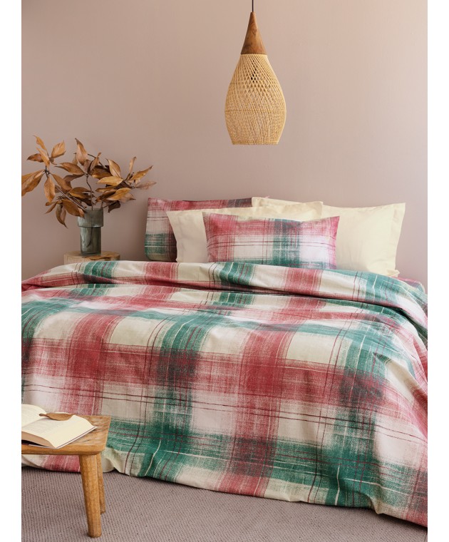 Σετ Παπλωματοθήκη Μονή Flannel Beauty 170x250 FB0221 Παπλωματοθήκες  Μονές Φανελένιες