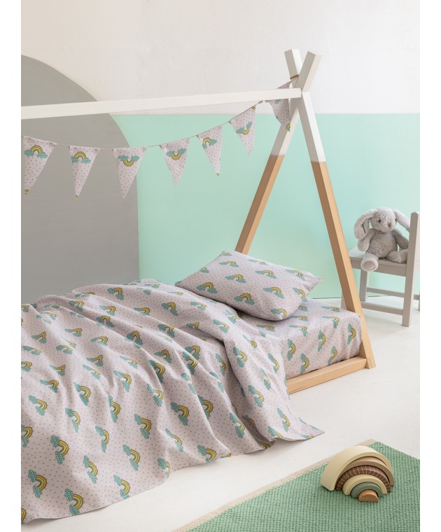 Σετ Μονά Σεντόνια Floufi 110Χ200+32 FF103 Με Λάστιχο Παιδικά Σεντόνια Φανελένια