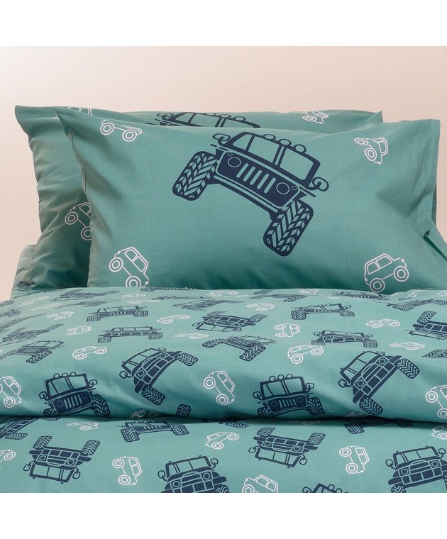ΣΕΤ ΜΑΞΙΛΑΡΟΘΗΚΕΣ TRUCKS AQUA KIDS LINE 50Χ70 Παιδικές Μαξιλαροθήκες