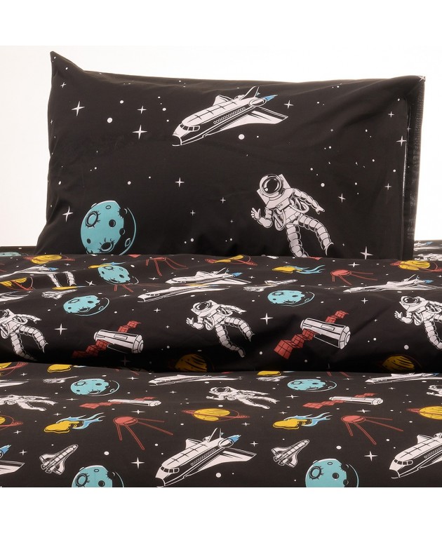 ΣΕΤ ΜΑΞΙΛΑΡΟΘΗΚΕΣ PLANET BLACK KIDS LINE 50Χ70 Παιδικές Μαξιλαροθήκες