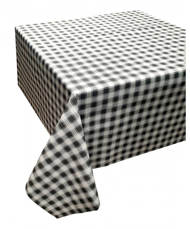 Τραπεζομάντηλο ΚΟΜΒΟΣ Καρό Polycotton Design-1 Grey 140x140 Τραπεζομάντηλα