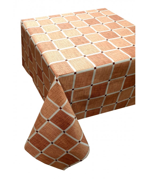Τραπεζομάντηλο ΚΟΜΒΟΣ Καρό Polycotton Design-2 Beige 140x140 Τραπεζομάντηλα