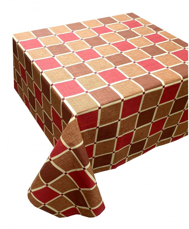 Τραπεζομάντηλο ΚΟΜΒΟΣ Καρό Polycotton Design-2 Red 140x140 Τραπεζομάντηλα