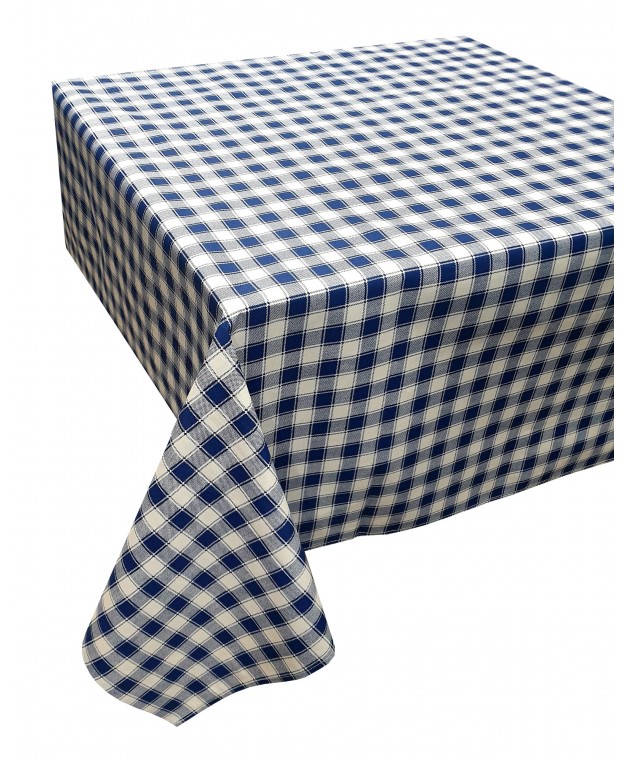 Τραπεζομάντηλο ΚΟΜΒΟΣ Καρό Polycotton Design-1 Blue 140x180 Τραπεζομάντηλα