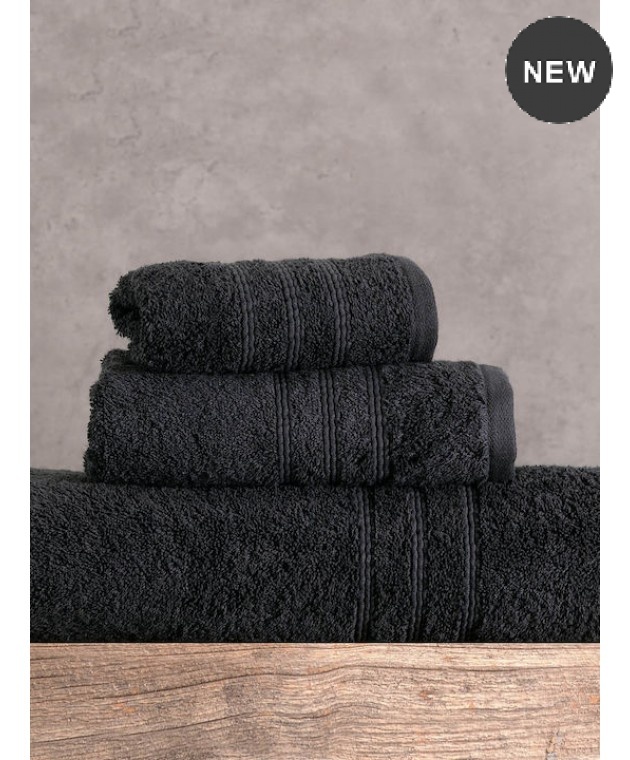 Σετ πετσέτες 5 τεμ. ARIA BLACK, RYTHMOS HOME Σετ πετσέτες Mπάνιου