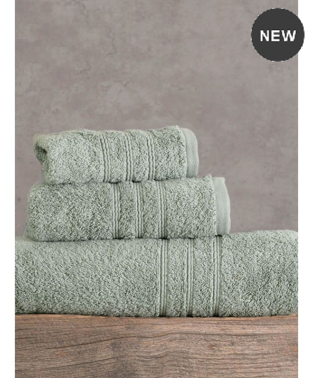 Σετ πετσέτες 3 τεμ. ARIA GREEN-GREY, RYTHMOS HOME Σετ πετσέτες Mπάνιου