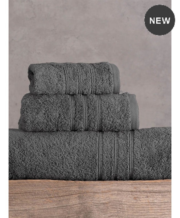Πετσέτα χεριών (30Χ50) ARIA DARK GREY, RYTHMOS HOME Πετσέτες Mπάνιου