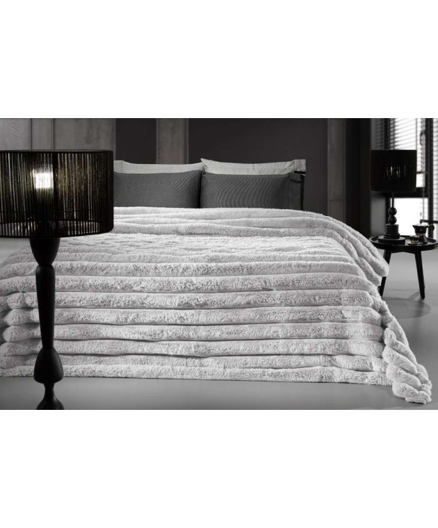 Κουβέρτα St.Moritz Silver 260x240 Κουβέρτες Γούνινες