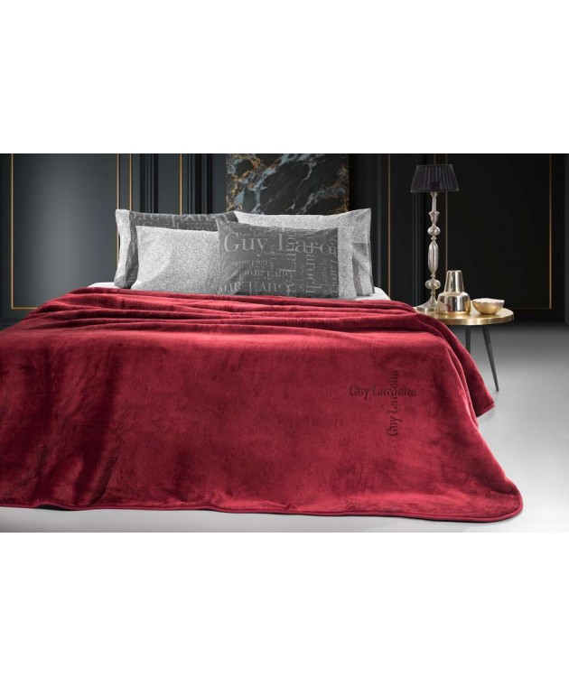 Βελουτέ Κουβέρτα Logo Burgundy 220x240 Κουβέρτες Βελουτέ Υπέρδιπλες