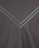Σετ Παπλωματοθήκη Υπέρδιπλη 220x240 Satin Embroidered Classico 4-Anthracite Παπλωματοθήκες Υπέρδιπλες Μονόχρωμες