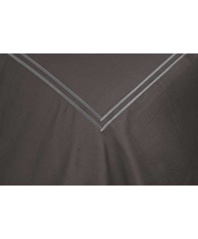 Σετ Παπλωματοθήκη Υπέρδιπλη 220x240 Satin Embroidered Classico 4-Anthracite Παπλωματοθήκες Υπέρδιπλες Μονόχρωμες