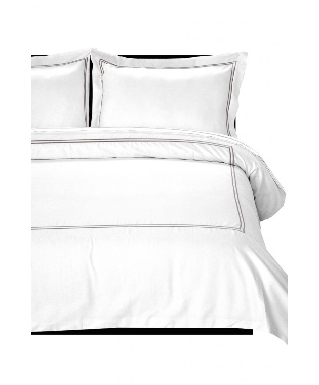 Σετ Παπλωματοθήκη Υπέρδιπλη 220x240 Satin Embroidered Classico 5-White Παπλωματοθήκες Υπέρδιπλες Μονόχρωμες