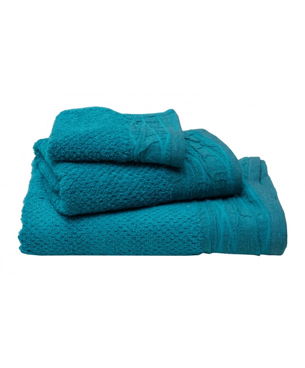 Σετ 3 Πετσέτες 30x50, 50x100, 70x140 Nefeli 4 Lake Blue Σετ πετσέτες Mπάνιου
