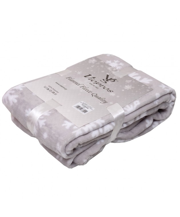 Κουβέρτα/Ριχτάρι Καναπέ Flannel Fleece 125x150 Νοέλια Γκρι Ριχτάρια - Κουβέρτες καναπέ Χριστουγεννιάτικες
