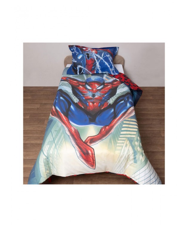 Σετ Παπλωματοθήκη 2 Όψεων Μονή 160x200 Spiderman 51 Παιδικές Παπλωματοθήκες