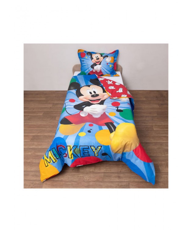 Σετ Παπλωματοθήκη 2 Όψεων Μονή 160x200 Mickey 51 Παιδικές Παπλωματοθήκες