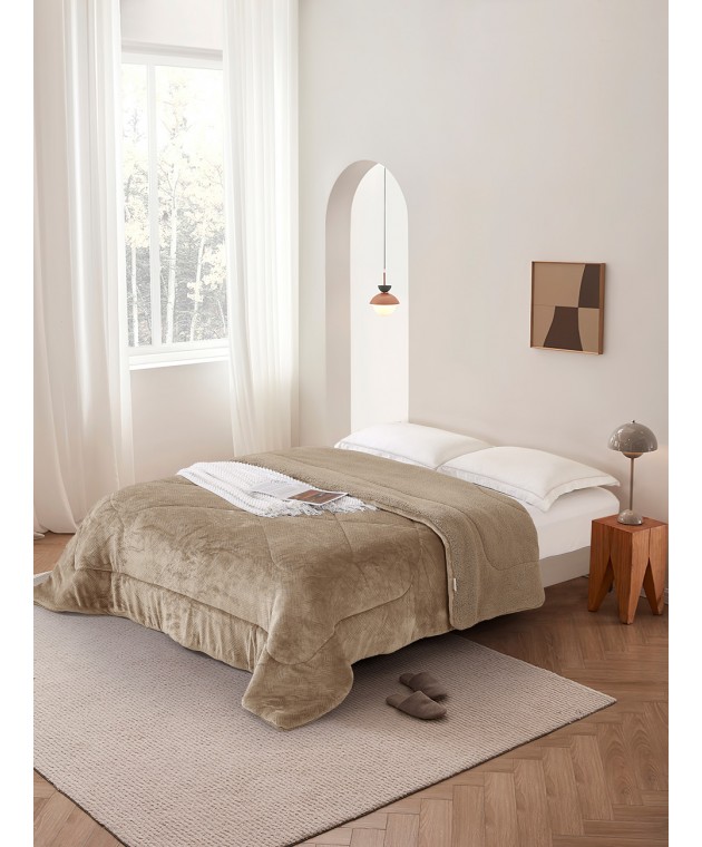 Κουβερτοπάπλωμα Μονό 160x220 Μοντάνα Μπεζ Κουβερτοπαπλώματα Μονά