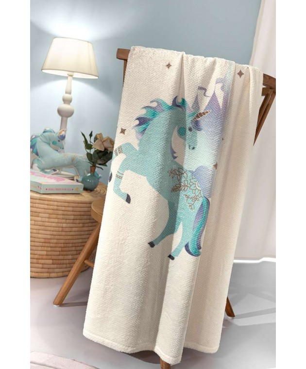 Κουβέρτα Ultrasoft Pinto Aqua 160x220 Κουβέρτες Fleece