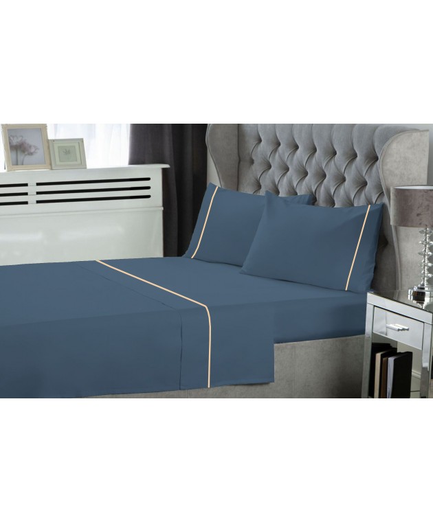 Σετ Σεντόνια LeBlanc Μονόχρωμα με Φυτίλι Polycotton 50/50 TC144 Dusty Blue Υπέρδιπλα 240x270 Σεντόνια Υπέρδιπλα