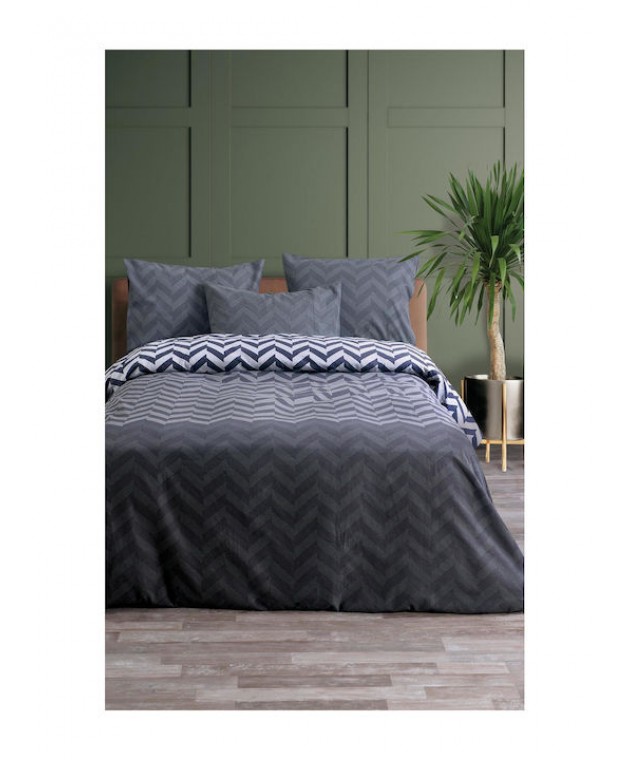 ΣΕΤ ΘΗΚΗ M ZIC ZAC 2 (GREY) FLANNEL 160X240CM 50X70CM 100%COTTON Παπλωματοθήκες  Μονές Φανελένιες