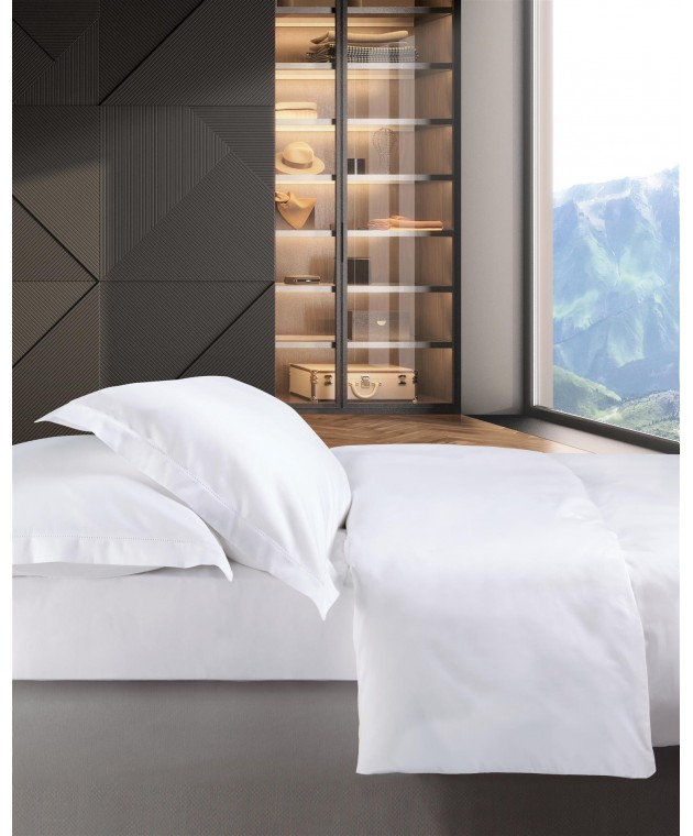 GENOVA WHITE3 ΣΕΤ ΘΗΚΗ Υ/Δ 220Χ240  2*50X70CM 220TC100% COTTON SATIN Παπλωματοθήκες Υπέρδιπλες Μονόχρωμες
