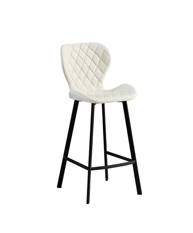 Σκαμπό Μπαρ 2τμχ Martin Off White Ύφασμα 48x46x106εκ. Σκαμπώ / Πουφ