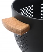 ESTIA ΣΟΥΡΩΤΗΡΙ ΖΥΜΑΡΙΚΩΝ ΜΕΤΑΛΛΙΚΟ 22cm ΜΕ ΞΥΛΙΝΕΣ ΛΑΒΕΣ ΜΑΥΡΟ 01-19228 Σουρωτήρια