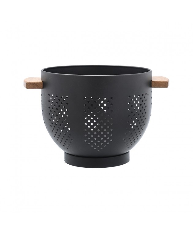 ESTIA ΣΟΥΡΩΤΗΡΙ ΖΥΜΑΡΙΚΩΝ ΜΕΤΑΛΛΙΚΟ 22cm ΜΕ ΞΥΛΙΝΕΣ ΛΑΒΕΣ ΜΑΥΡΟ 01-19228 Σουρωτήρια